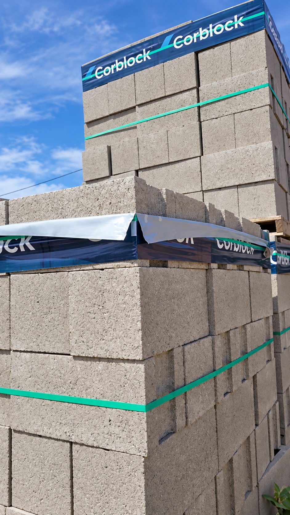 Pallet de materiales para obra