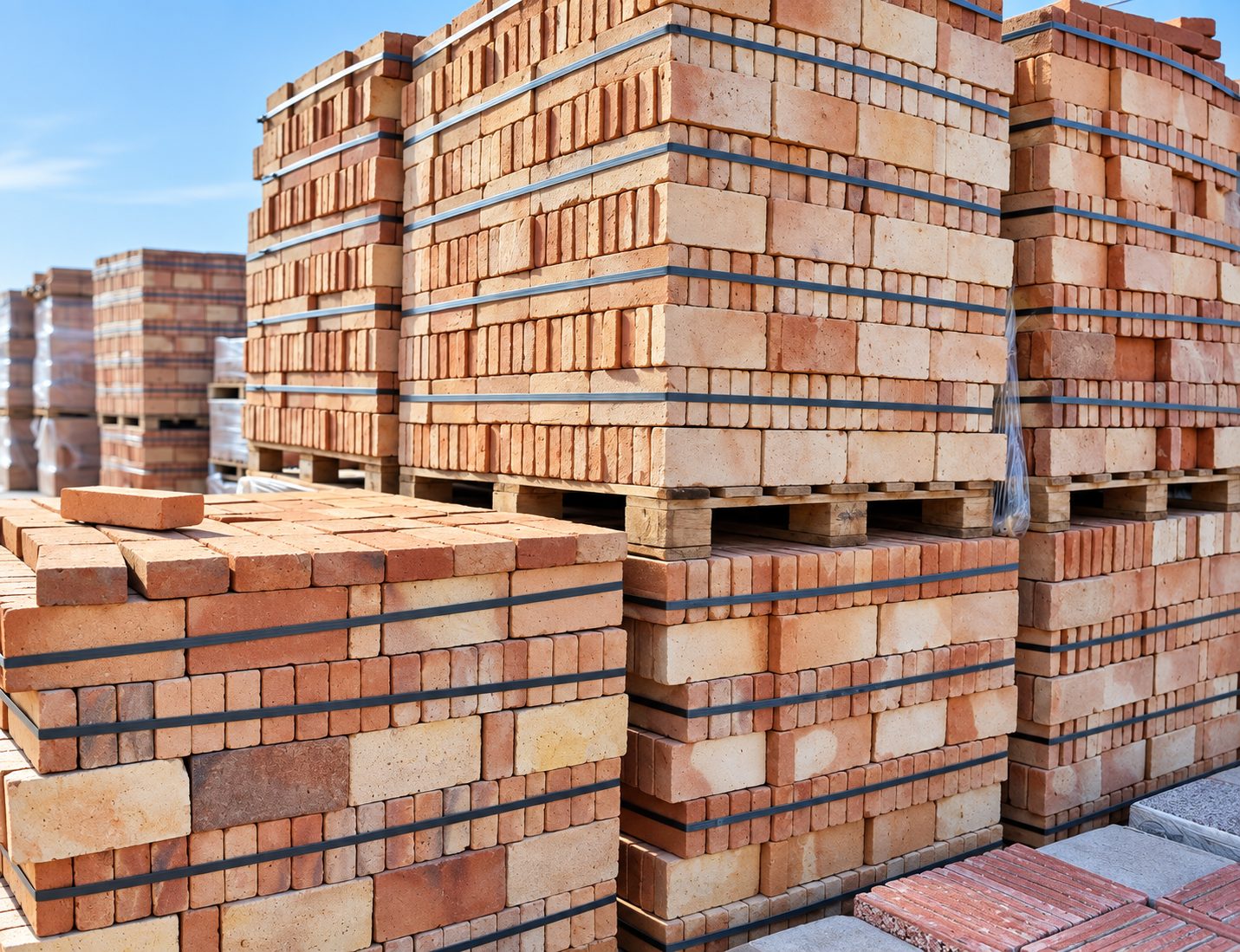 Pallets con materiales de construcción