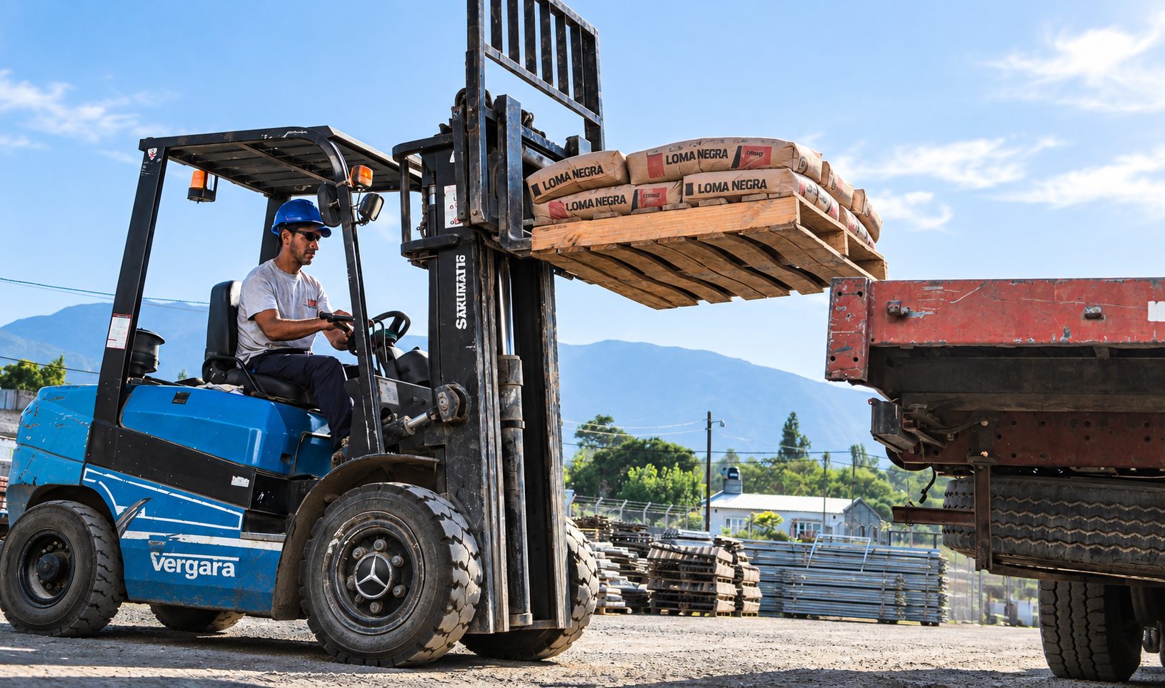 Carga de materiales con autoelevador
